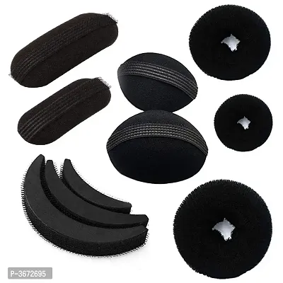 Combo Of 3 Hair Accessories - 3 Donuts 1 Volumizer 1 Banana Bumpit-thumb0