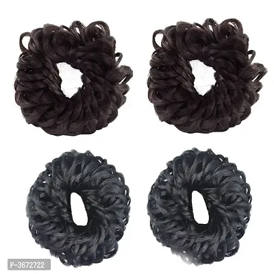 Set of 4, Brown And Black Hair Juda Band, Hair Accessories Juda, Bun Maker Band, Juda Accessories For Women And Girls (Brown And Black)