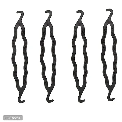 Pack of 4, Styling Clip Bun Maker Braid Tool Bun (Black) Hair Accessory Set For Women And Girls-thumb0