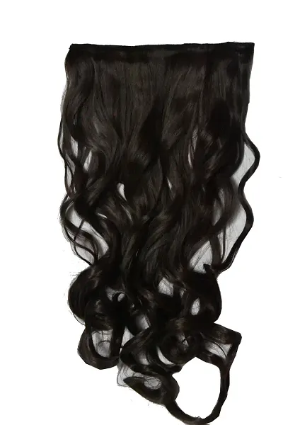 Clips Based Curly And Wavy Synthetic Fibre Hair Extension