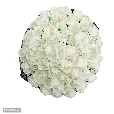 Artificial flower Full Juda Bun Hair Flower Gajra for Wedding and Parties Use for Women in White Colour Pack of 1