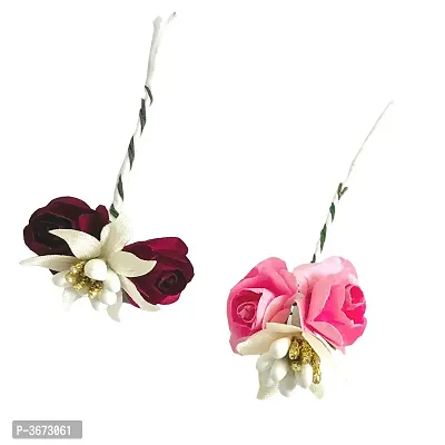 Artificial Flowers Hair Clips/Pins For Women's and Girls Hair Accessories, Pack-2