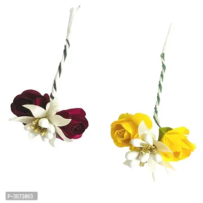 Artificial Flowers Hair Clips/Pins For Women's and Girls Hair Accessories, Pack-2