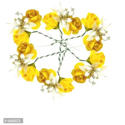 Fancy Yellow Flower Hair Juda And Bun Pin Hair Accessories For Girls And Women (Pack Of 6)-thumb0