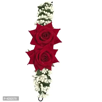 Fancy Multicoloured Foldable Rose Flower Hair Gajra And Bun Accessories For Girls And Women