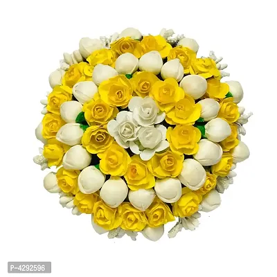 Fancy Multicoloured Juda Bun Hair Flower Gajra For Women-thumb0