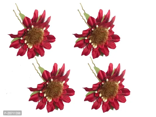 Arooman Set Of 4 Pcs Flower Style Hair Juda Pins For Hair Styling And Bun Decoration Accessories Pins Gajra For Women And Girls