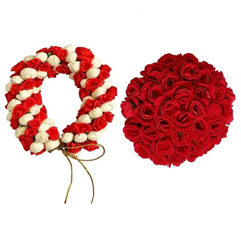 Pack of 2 Beautiful Paper Flower Gajra Hair Buns