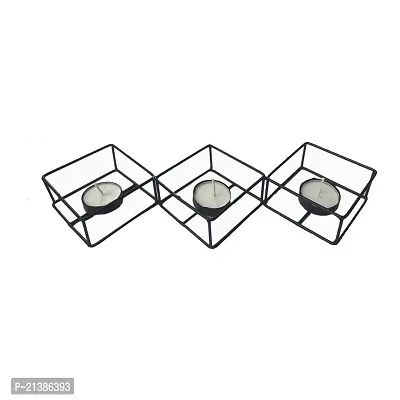 Aroomantrade; Tealight Candle Holder for Home Diwali Decoration Items, Candle Holders Stand for Table Top Indoor Outdoor Deacute;cor, Pack-01, Color-Black