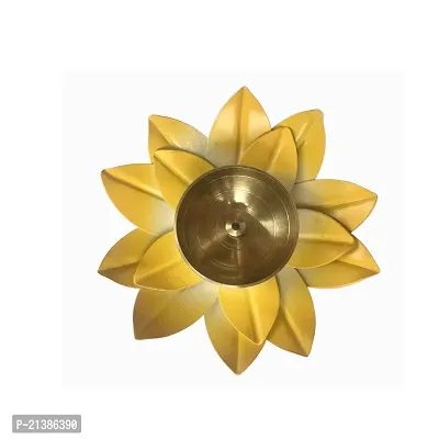 Aroomantrade; Diya for Diwali, Home deacute;cor,Puja in Lotus Flower Shape with tealight (Color-Yellow, Pack of_01)