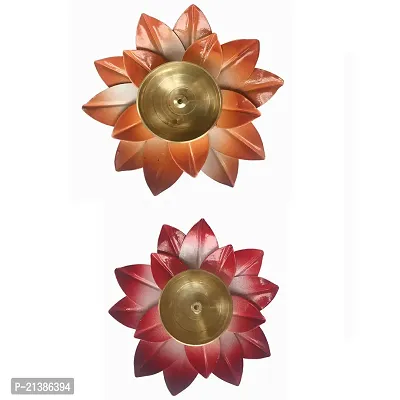 Aroomantrade; Decorative Brass Diya for puja/Candle Holder for Diwali,Home decoration/office decoration Pack of 2