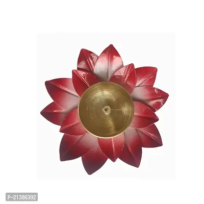 Aroomantrade; Diya for Diwali, Home deacute;cor,Puja in Lotus Flower Shape with tealight (Color-Red, Pack of_01)