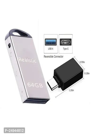 Realistic Cruzer Blade USB Flash Drive 2.0 Pendrive 64 GB With Type C OTG -64 GB-thumb0