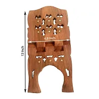 All About Wood Classical Youth Book Stand/Holder/Rest/Keep for Home/Work/Religious Places (13 Inch, Brown)-thumb2