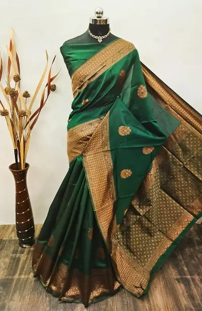 Women Art Silk Jacquard Saree with Blouse piece