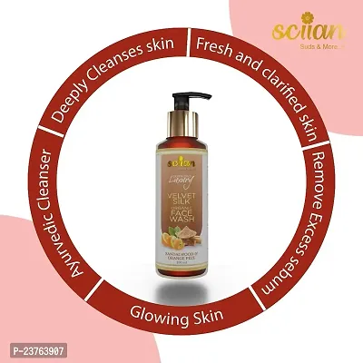 SCIIAN Sandalwood And Orange Peel Face Wash - 100 ML | Face Wash for Healthy  Glowing Skin | Deep Cleansing Face Wash | For All Skin Types | Best for Tan Removal | Face Wash for Women  Men-thumb5