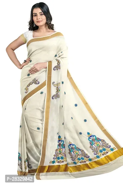 Classic Cotton Saree with Blouse piece for women-thumb0