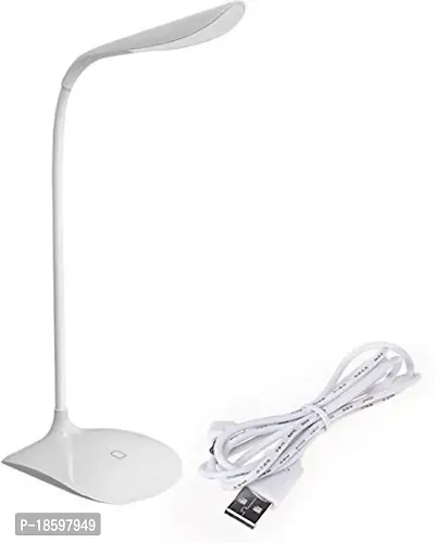 BHAJANLAL GREENERY Led Touch On/off Switch Desk Lamp/Student Study Reading Dimmer Rechargeable Led Table Lamps White Pack of 1