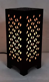 G Gojeeva New Wooden Table Lamp with Creative Laser Cutting Design,Suitable for Bedside,Drawing Room,Lobby Etc(Color-Brown)-thumb1