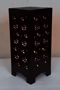 G Gojeeva New Wooden Table Lamp with Creative Laser Cutting Design,Suitable for Bedside,Drawing Room,Lobby Etc(Color-Brown)-thumb1