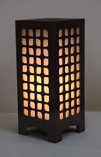 G Gojeeva New Wooden Table Lamp with Creative Laser Cutting Design,Suitable for Bedside,Drawing Room,Lobby Etc(Color-Brown)-thumb1