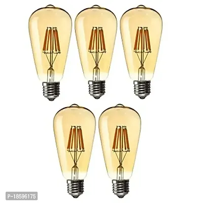 Gojeeva Edison Filament Bulb 4W Antique Vintage Glass Yellow Light E27 Base Decoration for Home (Pack of 5)-thumb0