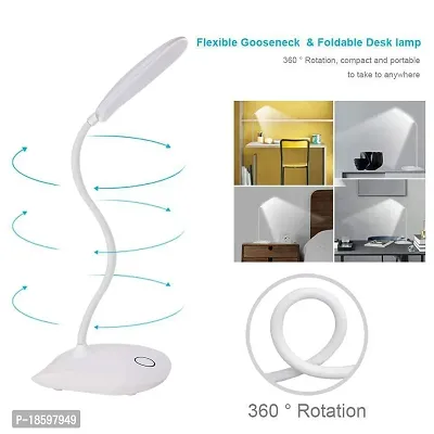 BHAJANLAL GREENERY Led Touch On/off Switch Desk Lamp/Student Study Reading Dimmer Rechargeable Led Table Lamps White Pack of 1-thumb3