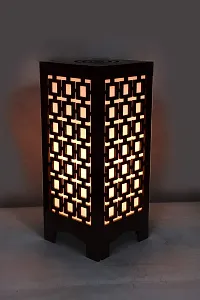 G Gojeeva New Wooden Table Lamp with Creative Laser Cutting Design,Suitable for Bedside,Drawing Room,Lobby Etc(Color-Brown)-thumb1