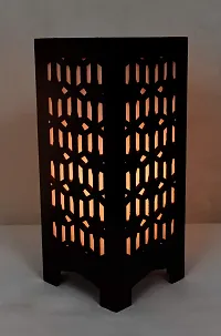 G Gojeeva New Wooden Table Lamp with Creative Laser Cutting Design,Suitable for Bedside,Drawing Room,Lobby Etc(Color-Brown)-thumb1