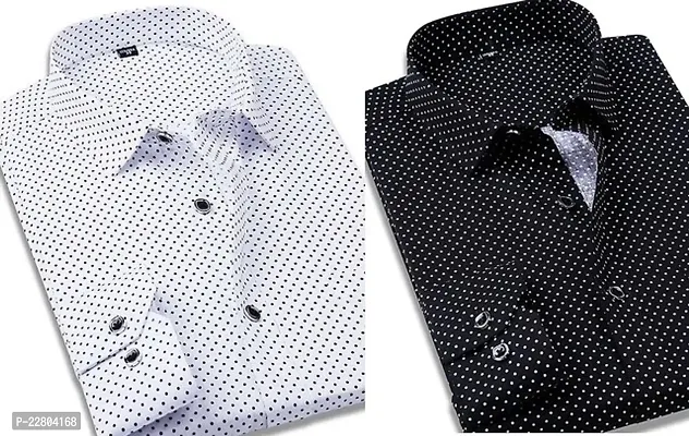 Combo of Black white dotted Casual Shirt By Star Enterprises