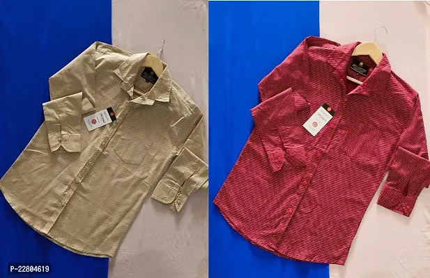 Combo of cream or maroon dotted Casual Shirt By Star Enterprises