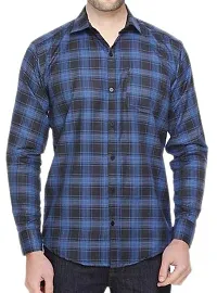 Combo of cream dotted and Blue check Casual Shirt By Star Enterprises-thumb2