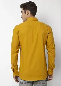 Stylish Yellow Solid Long Sleeves Shirt For Men-thumb1