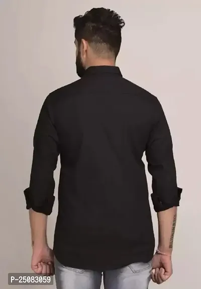 Branded Black Solid Casual Shirt-thumb2