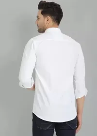 Stylish White Solid Long Sleeves Shirt For Men-thumb1