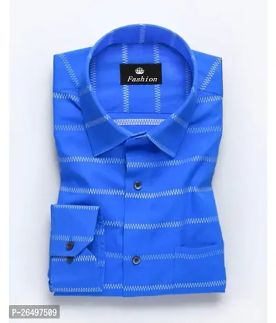 Blue Printed Shirt for Men