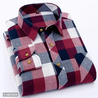 Stylish Multicoloured Cotton Checked Long Sleeves Casual Shirt For Men-thumb0