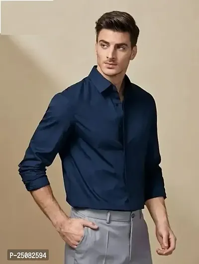 Branded Navy Blue Casual Shirt for Men