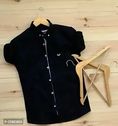 Branded Black Solid Casual Shirt-thumb0