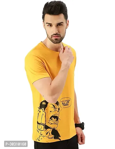 Casual Cotton Blend Printed T-shirts For Men-thumb0