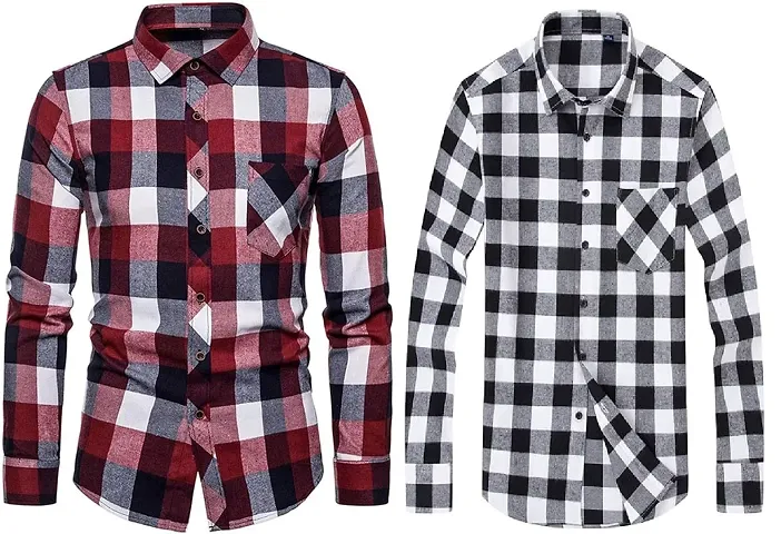 Classic Casual Shirts for Men, 4pcs