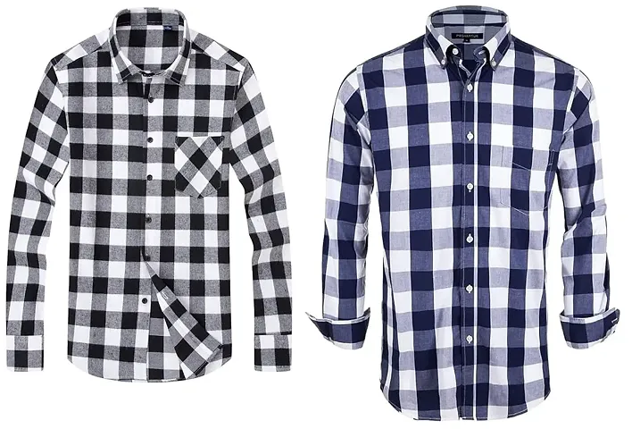 Trendy Full Sleeves Check Shirt For Men Pack Of 2