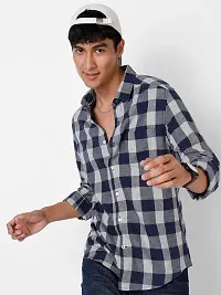 Stylish Multicoloured Checked Long Sleeves Shirt For Men Pack Of 2-thumb1