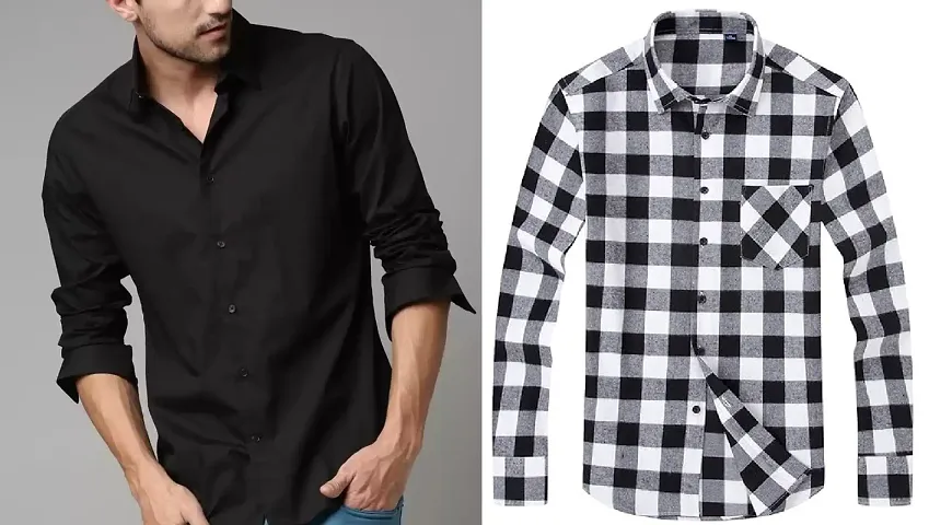 Classic Casual Shirt for Men-Pack of 2