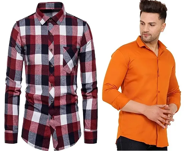 Classic Casual Shirt for Men-Pack of 2