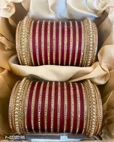 Elegant Maroon Plastic Bangles Set For Women Pack Of 1-thumb0