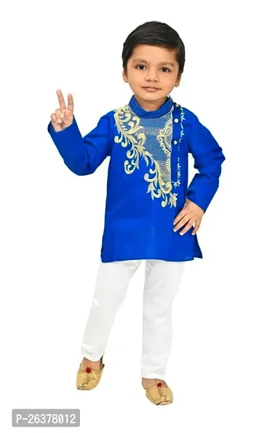 Mohini Collection Cotton Casual Embroidered Kurta Pyajama set for Boys-thumb0