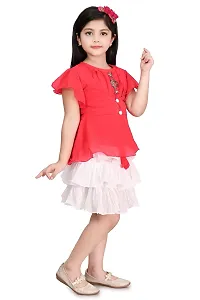 Mohini Collection Crepe Casual Solid Top and Skirt Set for Girls-thumb1