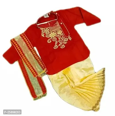 Stylish Cotton Red Kurta Sets For Boys