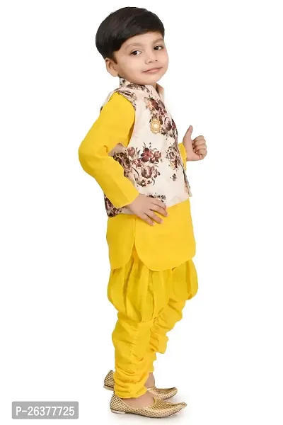 Mohini Collection Cotton Blend Casual Floral Printed Kurta Pyajama set With Modi Coat for Boys-thumb4